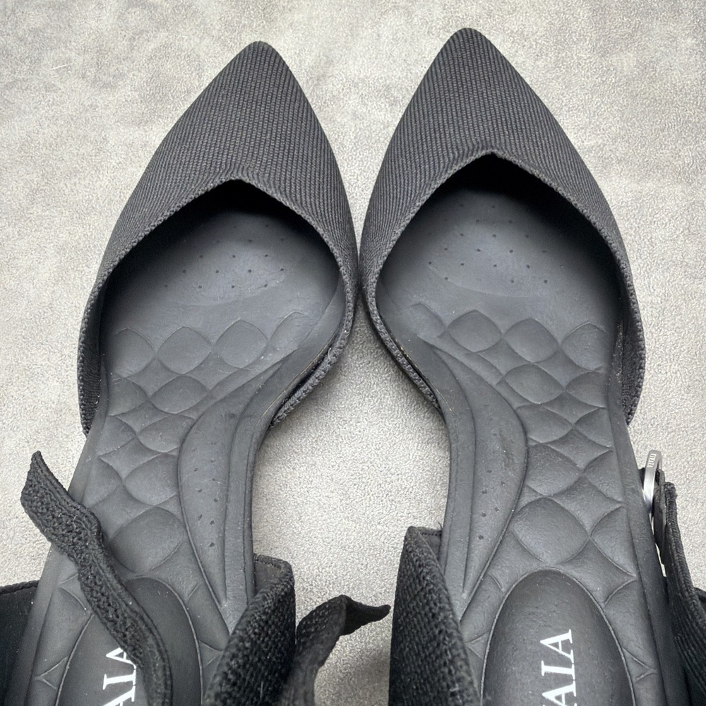 Vivaia Arabella Pointed Toe Mid Heels In Black Size 11 - Picture 9 of 10